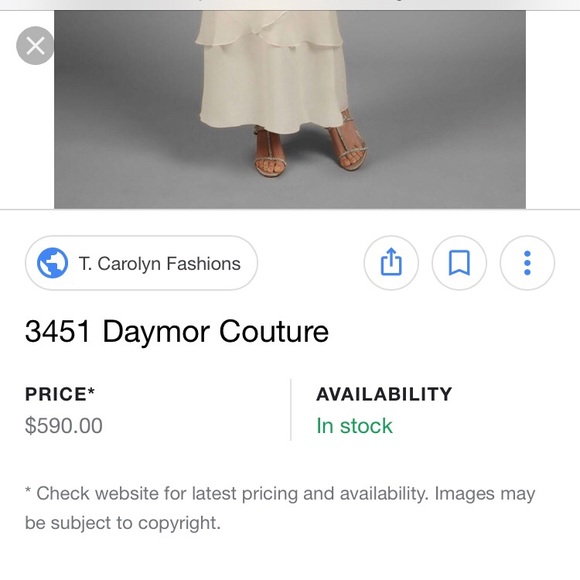 🆕 {Daymor Couture} 100% Silk Ruffle Designer Gown • Ivory • Size 4 • EUC! - Picture 8 of 10